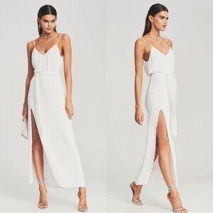 NWT Retrofete Rebecca Sequin Dress in Moonglow White Size XS‎